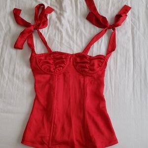Red corset with straps